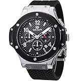 Megir Men's Sport Silicon Band Chronograph and Calendar Function Luminous Quartz Wrist Watch