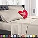 Nestl Queen Sheet Set - Luxury 1800 Ultra-Soft Microfiber Bed Sheets - Double Brushed - Deep Pockets - Easy Fit - 4 Piece Set - Bedding Sheets & Pillowcases (Queen, Beige Cream)