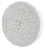Drixet Rigid 8 Inch Extra Thick Cotton Treated Spiral Sewn Buffing/Polishing Wheel with a 1/2" Center Arbor Hole, (80 Ply)