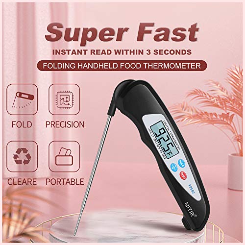 MITIR Waterproof Digital Instant Read Meat Thermometer with Folding