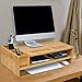 WAYTRIM 2-Tier Bamboo Monitor Stand, Wood Computer Monitor Riser, Wooden Desk Organizers with Adjustable Storage Accessories Shelf for iMac, Laptop, Printerthumb 1