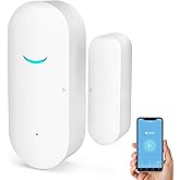 WiFi Door and Window Sensors,Tuya Smart Alarm with Free Notification APP Control Home Security Alarm System, No Hub Required,Compatible with Alexa, Google Home (1-Pack)