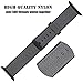 INTENY Yichan Woven Nylon Fabric Wrist Strap Replacement Band With Classic Square Stainless Steel Buckle For Apple Watch iwatch Series 1 / 2, Sport and Edition, 38 mm - Black