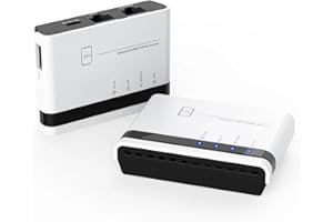 Yunseity USB Print Server, 10/100Mbps Wireless Ethernet LAN Bridge for 4 Printers Support with Wired 2.4G Standalone Modes, C