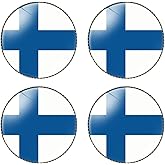HSQCEZ 4 Pcs Finland Flag Pin Round 1 Inch, Lapel Pins Souvenir Badge for Hat Clothes Backpack,Finns Flag Brooch Accessories Party Favors,Patriotic Pin Accessories for Men/Women