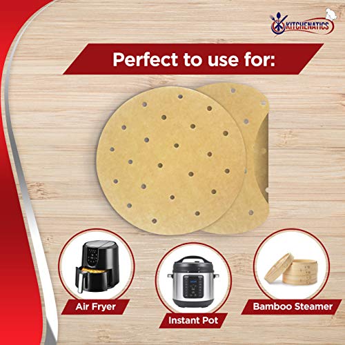 Round Unbleached Parchment Paper Sheets, Perforated Brown Parchment