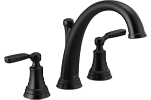 Delta Woodhurst Roman Tub Faucet, Matte Black Deck Mount Bathtub Faucet, Matte Black T2732-BL (Valve Sold Separately)
