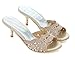 Aisun Women's New Rhinestones Open Toe Dress Slip On Slide Sandals Stiletto Kitten Heels Shoes