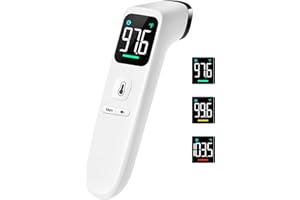 VIPROUD Non-Contact Thermometer for Adults and Kids, Fast Accurate Thermometer with Fever Alarm, 1S Reading & Silent Mode (LED-White)
