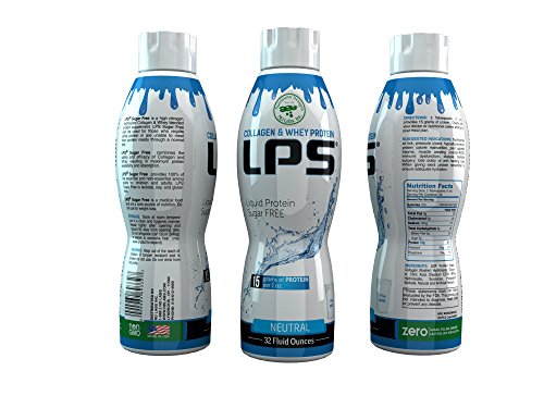 Sugar-Free Liquid Collagen & Whey Protein Supplement (Lactose, Soy, & Gluten Free) Certified Non-GMO & Kosher, Neutral Flavor