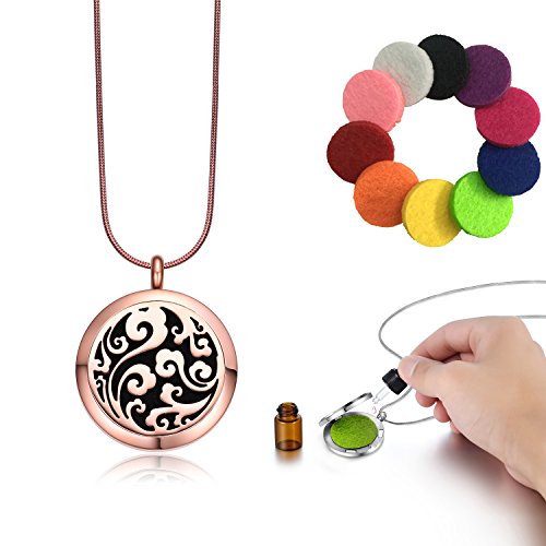 Buy Premium Diffuser Jewelry Necklace Made of Hypoenic Material 316L steel Real 18K Rose Gold
