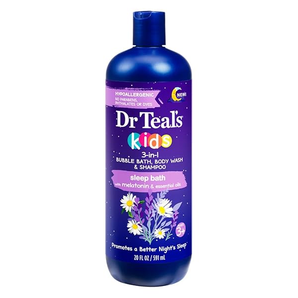 DR TEAL`S KIDS 3-IN-1 BUBBLE BATH, BODY WASH & SHAMPOO SLEEP BATH (1) 20 FLUID OUNCE BOTTLE