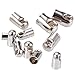 Pandahall 1 Box Mixed Platinum Plated Brass Cord Ends Caps Nickel Free (About 180pcs)
