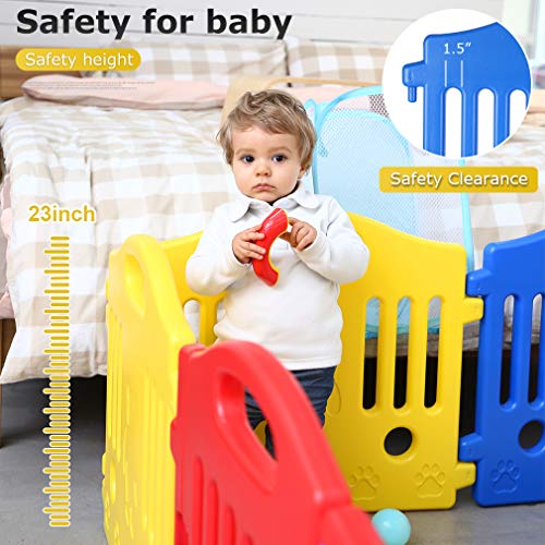 image for FDW Baby Playpen for Babies Baby Playard Infants Toddler 8 Panels Safe