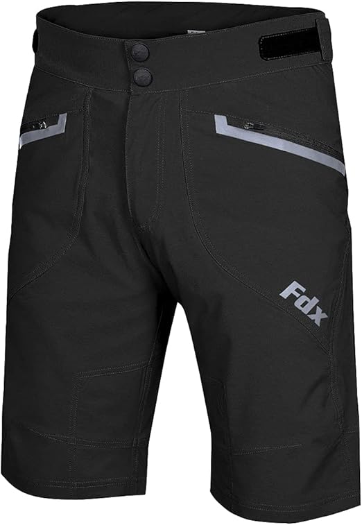FDX Nomad Men’s MTB Shorts, Lightweight/Water Resistant Cycling Shorts for Outdoor Biking