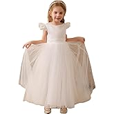 Kismissal Flower Girl Dresses Wedding Tulle Ruffle Baby Girl Pageant Birthday Party Ball Gown with Bowknot