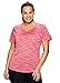 RBX Active Women's Plus Size Striated Short Sleeve Top Coral 2X