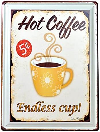 16x12 Inches Fine Art Picture Poster Vertical Style Digital Prints on Metal Board for Decoration(Hot Coffee)