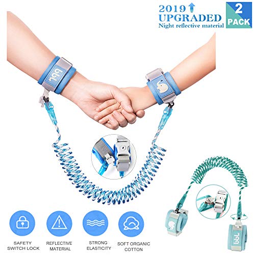 Anti-Lost Wrist Link, Outdoor Harness for Children. (Blue/8.2 ft and Cyan/4.9 ft)