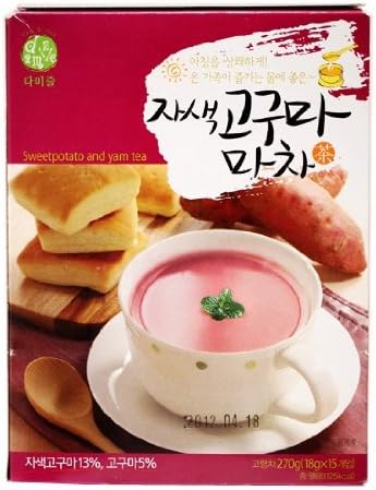 [HEALTH TEA] Korea Food Purple SweetPotato and Yam Tea 18g X 15T 자색 고무마 마차