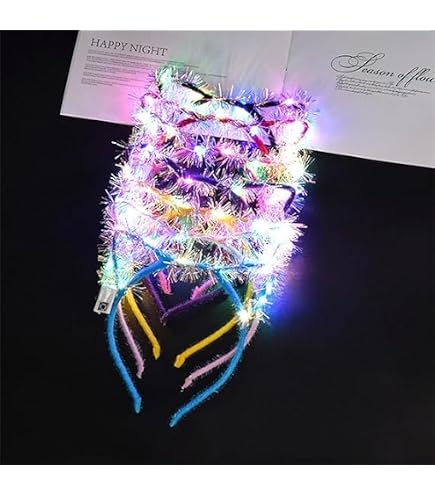 LED Cat Ears Headband Lace Unisex Party cosplay accessories 4 pcs Amazon.com : Juexica 4 Pcs Christmas Light up Cat Ears  main image 2