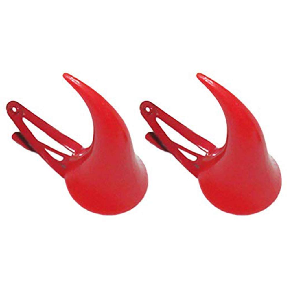 Lurrose 4pcs Halloween Devil Horn Hair Clips, Red Devil Horns Clips OX Horn Hair Pin Hair Accessories for Costume Cosplay Party