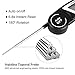 Instant Read Meat Thermometer, CUSIBOX Auto-Off Digital Meat Thermometer, BBQ Food Cooking Thermometer with Collapsible Internal Probe for Kitchen, Grilling, Cooking, Candy, Steak, Milk, Bathing Water