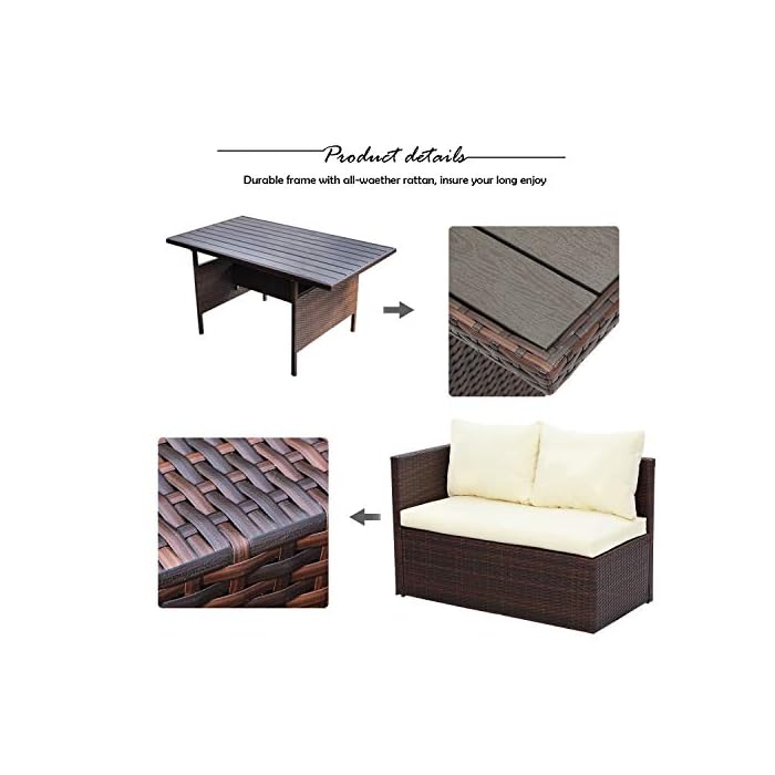 Wisteria Lane Patio Furniture Set,7 PCS Outdoor Conversation Set All