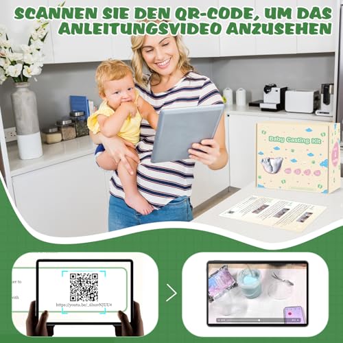 TOGOU2S Gipsabdruck Baby Hand und Fuß für 4 Abdrücke Ungiftig 3D Gips Abdruck Hände mit Farben, Personalisierte Andenken Baby Geschenk Geburt Neugeborenen Geschenk für Frische Eltern