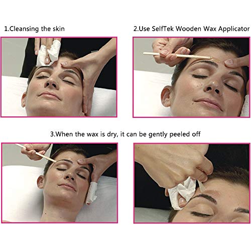 SelfTek 100Pcs Wooden Wax Applicator Spatulas Sticks Hair Removal Stick