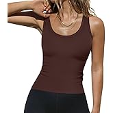 Zeagoo Womens Tank Tops 2026 Scoop Neck Ribbed Sleeveless Top Casual Basic Slim Fitted Knit Cami Tee Shirts