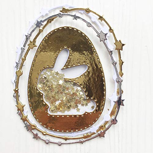 chuwa Cutting Dies SetHappy Easter Rabbit Egg Metal Stencils for Card Making Scrapbooking Carbon Steel Wedding Embossing Template DIY Craft Decor Gift - Thumbnail 3