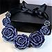 Handmade Ribbon Gradual Resin Flower Bib Statement Choker Collar Beach Necklace