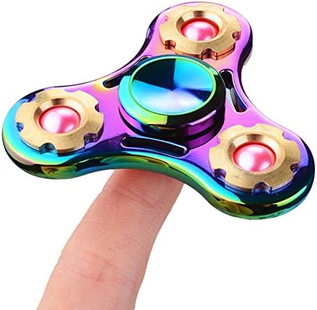EDC Fidget Hand Spinner Tri-Spinner Metal Funny Toy for Autism ADD ADHD Kids Adult Anti Stress (pearls)