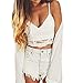 ROPALIA Women Crochet Lace Bralette Knit Bra Boho Beach Bikini Halter Tank Top