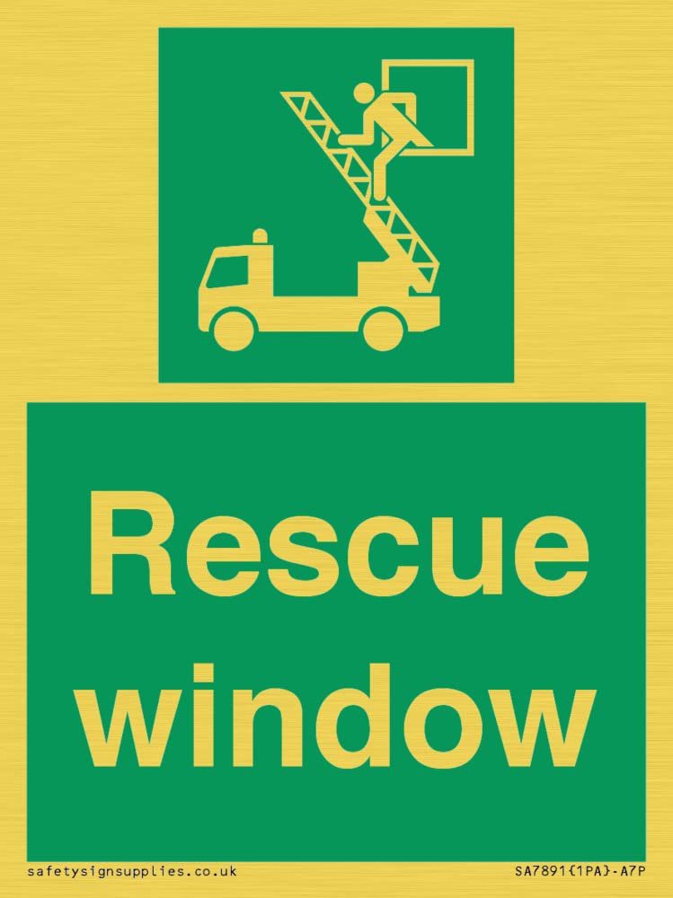 Rescue window Sign - 75x100mm - A7P