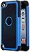 iPod Touch, Dual-layer Heavy Duty Matte Rugged Protective Cover Case for Appple iPod Touch 6th Gen 5th Gen by Cazle (Blue)
