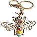 Bolbove Honeybee with Big Smile Keychain Crystal Keyring Rhinestones Purse Pendant Handbag Charm (Yellow)