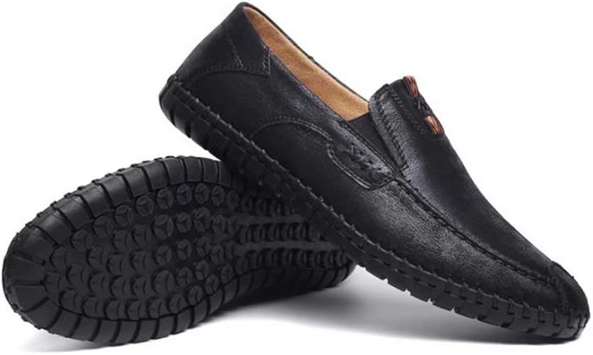 Hitstar カジュアル革靴 メンズ ダグシューズ フラットシューズ 紳士靴 ビジネスシューズ ローヒール 履きやすい 柔軟 通気 ブラック 26 5 ビジネスシューズ Amazon