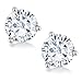 Charles & Colvard Forever Classic 6mm 1.60cttw DEW White Created Moissanite 14K White Gold Friction Back Round Martini Stud Earrings