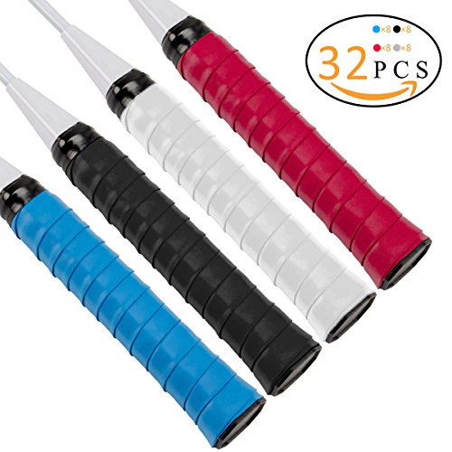 image for PAMASE 32 Packs Tennis Racquet Replacement Overgrip Tape - Multi-purpo
