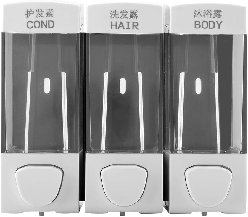 3Chamber Soap and Shower Dispenser Wall Mounted Liquid Lotion Shampoo