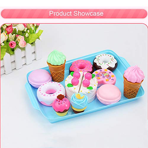 LtrottedJ Dessert Cake Food Toy Pretend Play Food Ice Cream Birthday Cake Set Toy