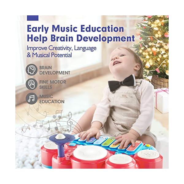 CubicFun-5-in-1-Baby-Musical-Instruments-Toddler-Toys-for-1-Year-Old-Girls-Multi-Function-Piano-Drum-Set-Early-Development-Activity-Toys-Baby-Toys-for-12-Months-2-3-4-5-6-Year-Old-Girls-Boys-Gifts 5 in 1 Baby Musical Instruments Toddler Toys for 1 Year Old Girls, Multi-Function Piano Drum Set Early Development…
