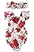 LOliSWan Newborn Kids Baby Girls Clothes Floral Outfits Set Lace Romper Suit Baby Headband (White, 3-6 Months)