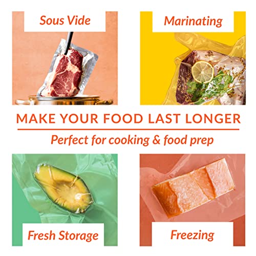 NutriLock Vacuum Sealer Bags, Set of 2 8"x50' & 11"x50' BPAFree Rolls, Vac Seal for Sous Vide