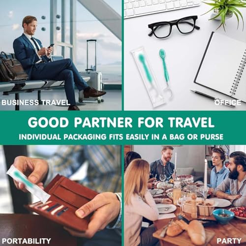 Mini Disposable Toothbrushes - 5 in 1 Travel Portable Toothbrush with Toothpaste + Tongue Scraper + Picks+Floss Travel Case, 10 Pcs-Mixed 4 Flavor