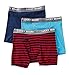 Lucky Cotton 1X1 Rib Boxer Briefs - 3 Pack (161PB06) XL/Sapphire/Stripe/Niagra
