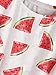 SheIn Women's Watermelon Print Ripped Rolled Short Sleeve T-Shirt Small White