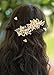 Missgrace Bridal Crystal Leaf Rose Gold Hair Pins Women Crystal Headpiece Wedding Rose Gold Leaf Hair Pins Clip Hair Jewelry Wedding Hair Accessories Set of 5